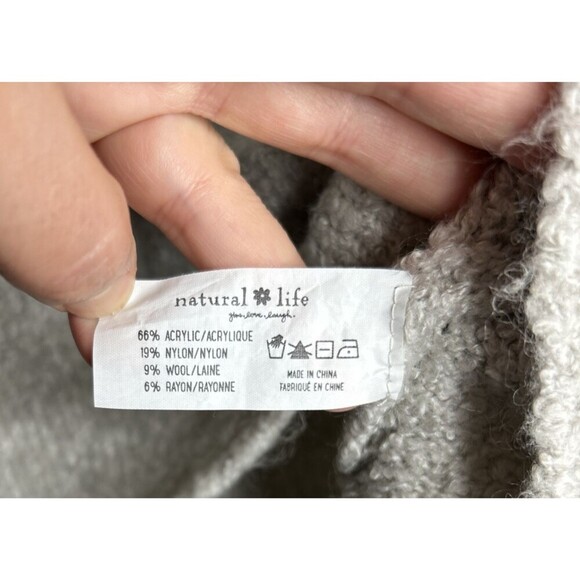 Natural Life Cowl Neck Sweater Oversized Cropped High Low Hem Gray Color Size S - Picture 5 of 6